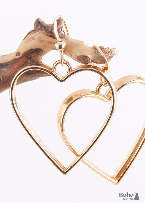 Boho Earrings, RH Dangle Earrings, Heart Loop